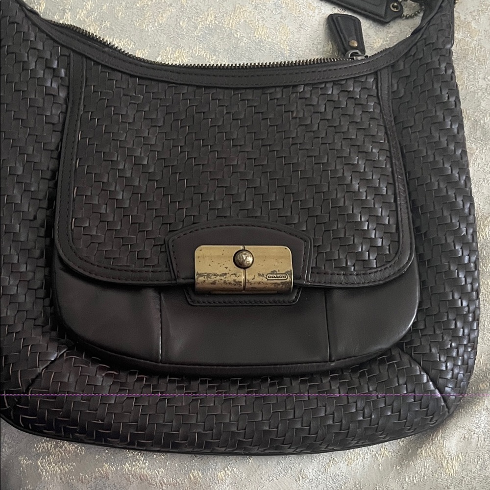 Coach Kristin woven leather hobo